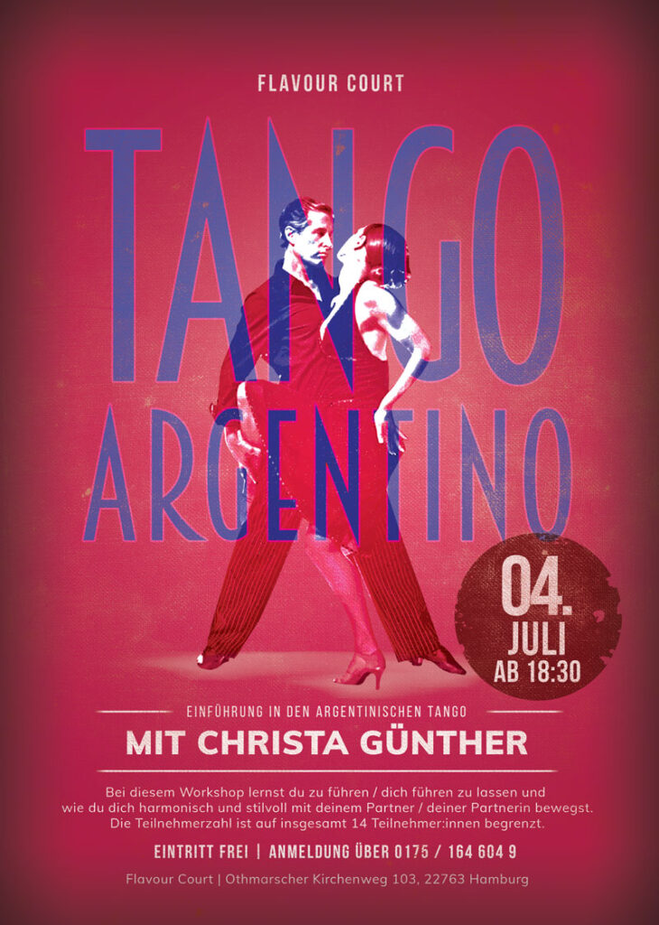Tango Argentina Workshop Juli 2025 im Flavour Court Hamburg