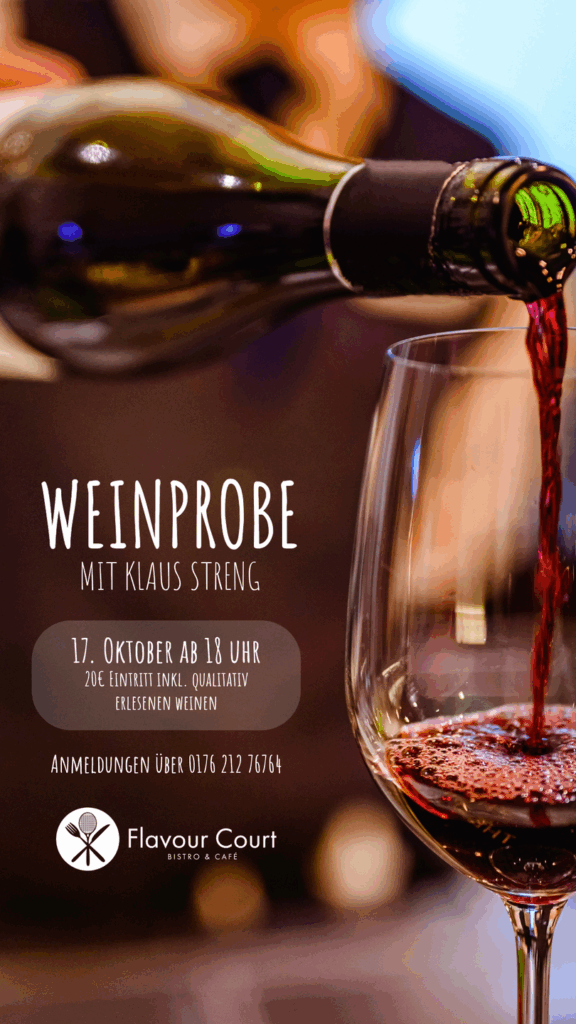Weinprobe mit Klaus Streng im Flavour Court